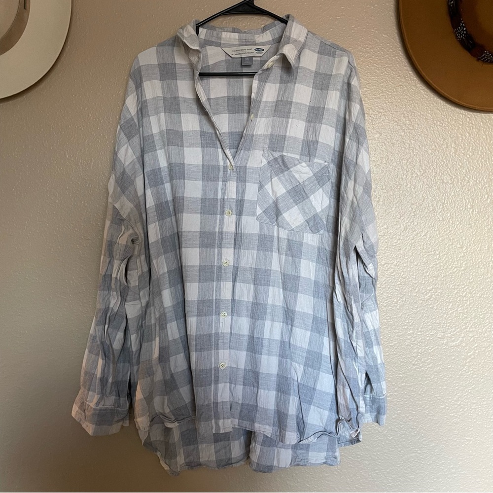 OLD NAVY Women’s Plaid Button Down Flannel Shirt - THE BOYFRIEND SHIRT